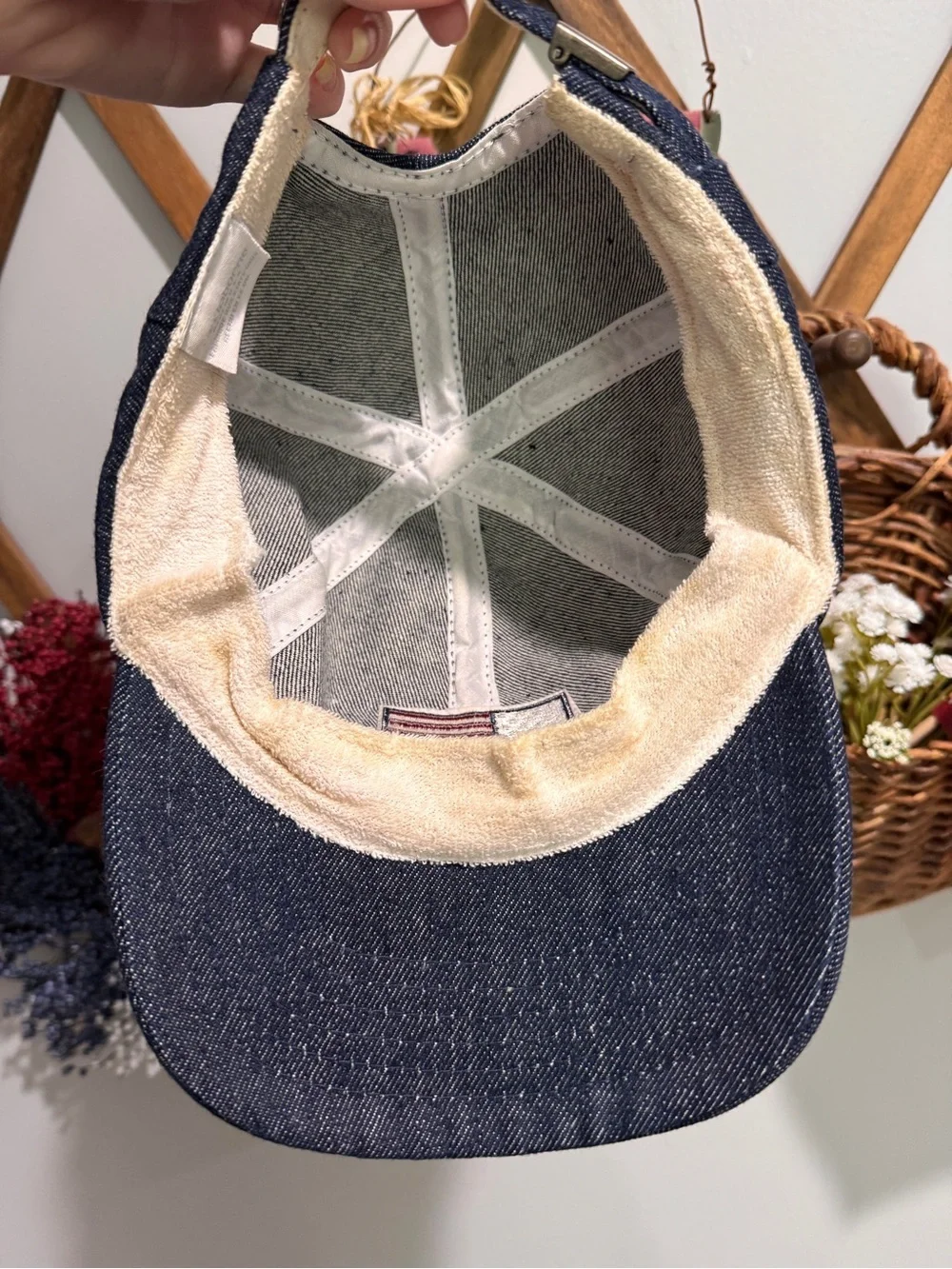 Liz Claiborne Denim American Flag Hat Patriotic Fourth of July Americana Blue